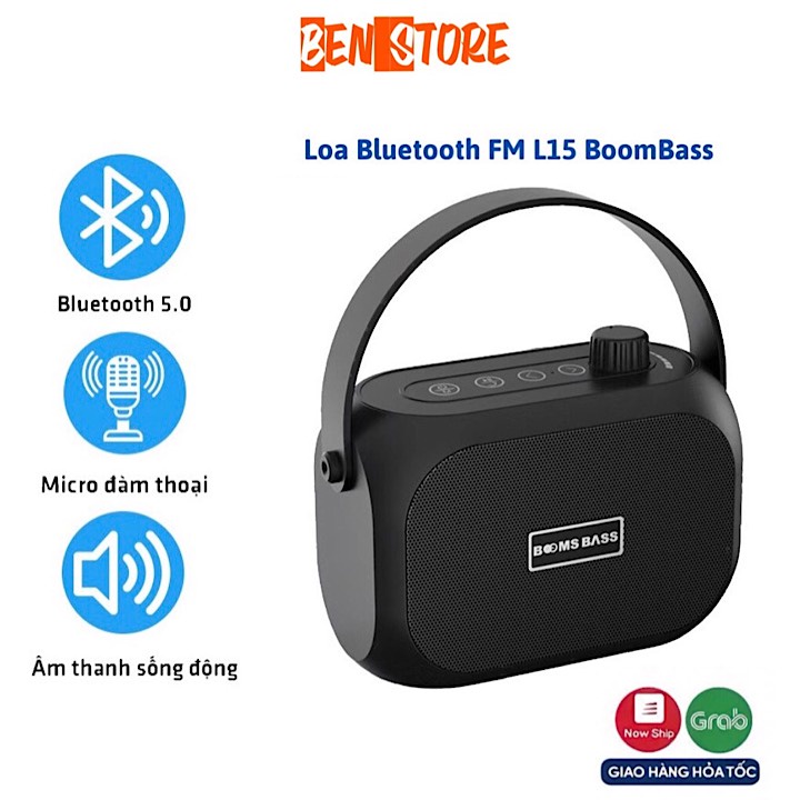 Loa Bluetooth L15 thương hiệu BOOMSBASS, Chất Lượng Âm Thanh Đỉnh Cao - Kiểu Dáng Cổ Điển - BẢO HÀNH ĐỔI MỚI