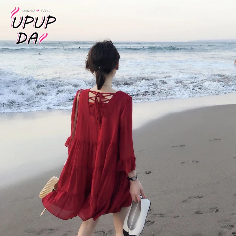 Đầm Tay Lửng Thời Trang Mùa Hè 2019 Dành Cho Nữ / S-Xl