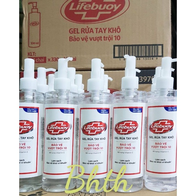 Gel rửa tay khô Lifebuoy chai có vòi 330ml