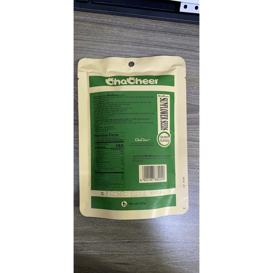 Hạt Hướng Dương Nguyên Vị Chacheer Vedan Túi 130G