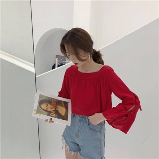 Áo tay loe thắt nơ