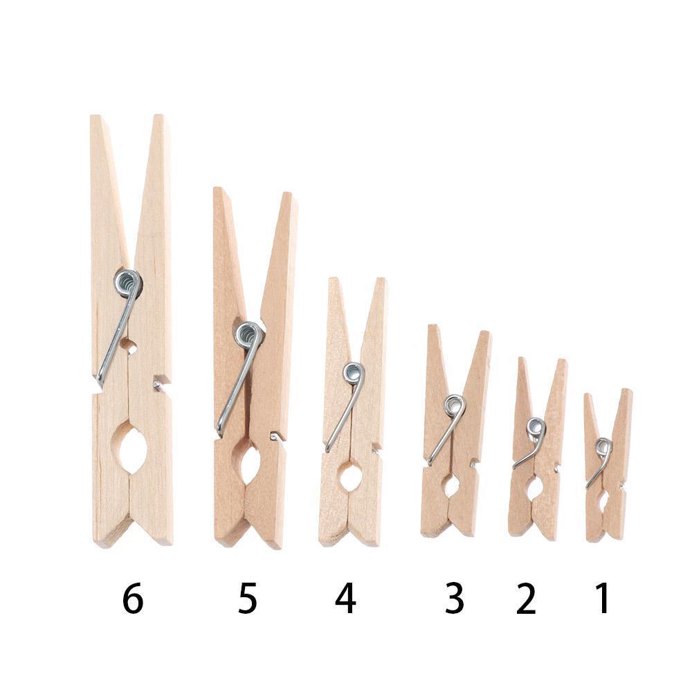 WONDER 100Pcs Wood Clips Fashion Craft Garden Washing Line Wooden Clothespin