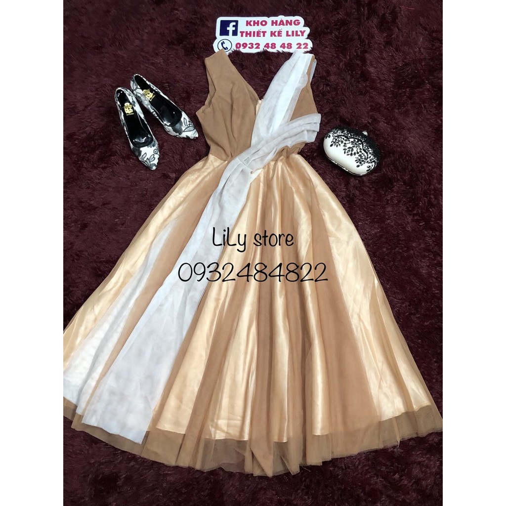 ( ẢNH VÀ VIDEO THẬT 1000%) đầm xoè phối màu