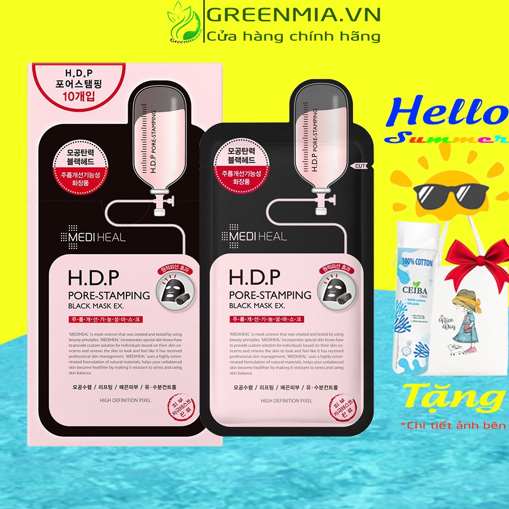 Mặt Nạ Mediheal HDP [MIẾNG LẺ] Than Hoạt Tính Giảm Mụn Kiềm Dầu Mediheal H.D.P PORE-STAMPING BLACK MASK EX 25ml