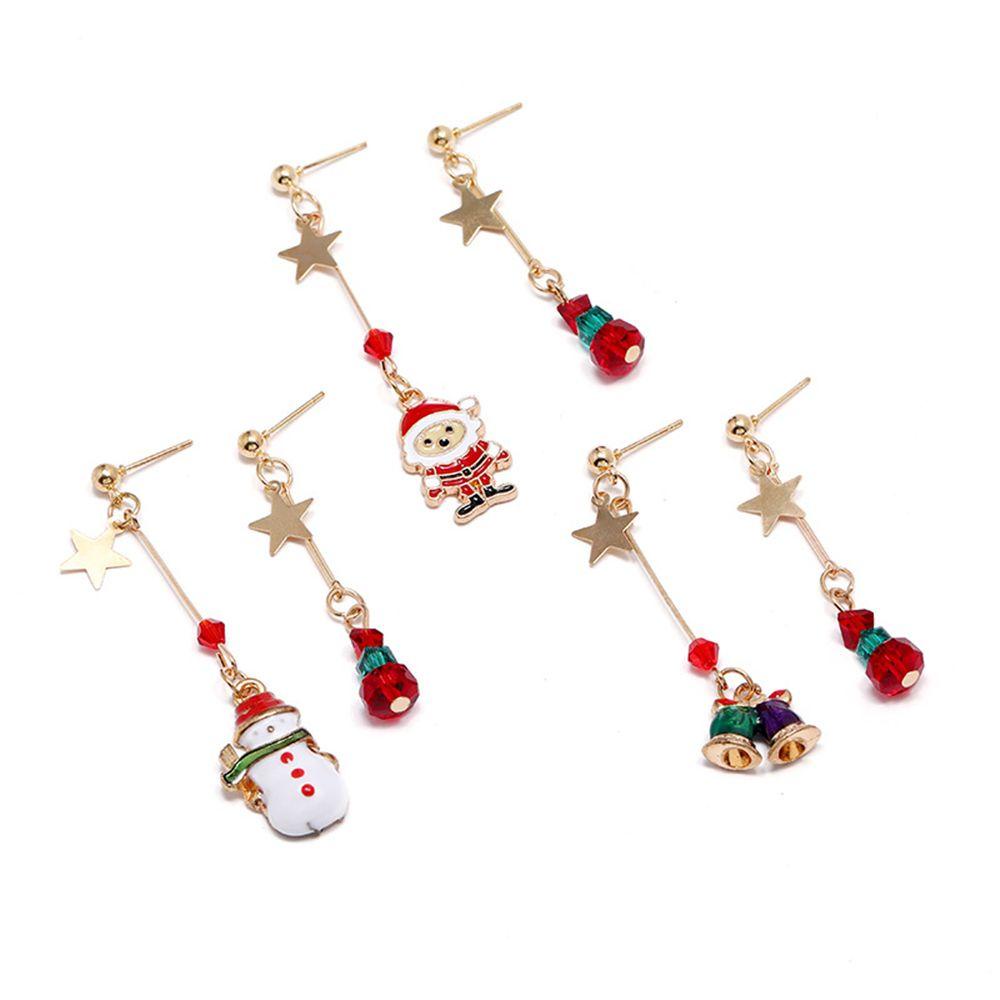 MELODG Khuyên Tai Vòng Cây Thông Noel / Người Tuyết / Chuông Giáng Sinh Cho Nữ