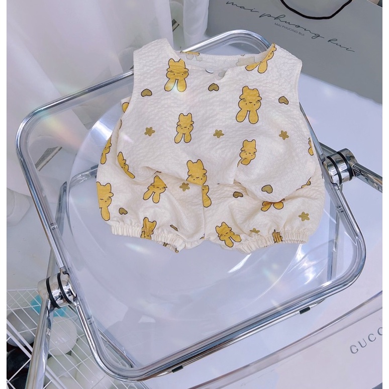 Bộ 3 lỗ chất liệu xô múlin , đũi nhăn cho bé trai bé gái