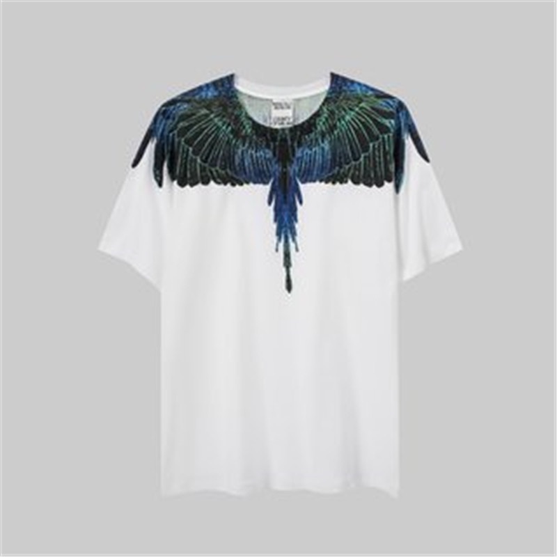 Áo Thun Thể Thao Tay Ngắn Cổ Tròn In Hình Đôi Cánh Bằng Cotton Thời Trang Unisex