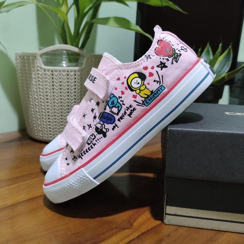 Giày Thể Thao Màu Đen In Họa Tiết BT21 Age 3,4,6,7,8,9 Tuổi Thời Trang Cho Bé