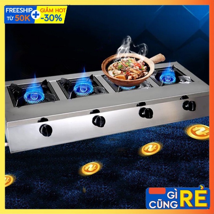 Bếp gas 4 cửa - Bếp ga 4 họng chuyên làm mì cay bánh xèo