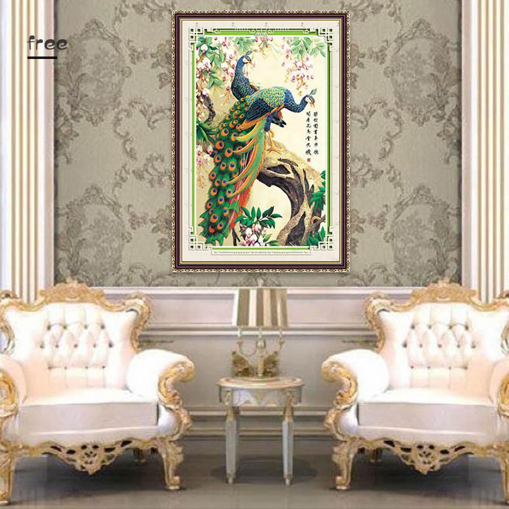 Bộ Tranh Đính Đá 5d DIY Hình Chim Công Cá Tính