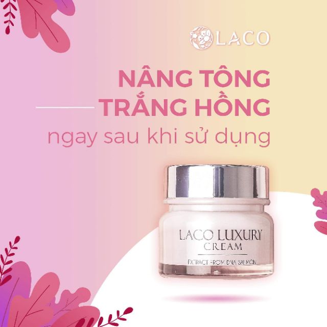 (ƯU ĐÃI ĐẶC BIỆT) Kem Ngày LUXURY LACO. 3 in 1: Dưỡng Da Trắng Hồng Mịn, Chống Nắng, Thay Thế Kem Phấn Trang Điểm.