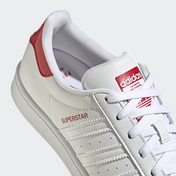 Giày Superstar Trái Tim 🔥FREESHIP🔥 Adidas Super Star White Scarlet Chính Hãng - Giày Thể Thao Adidas Auth