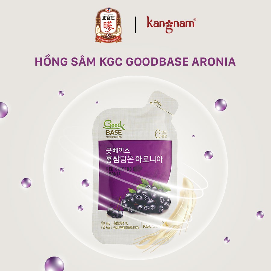 [Mã FMCGM100 - 10% đơn 500K] Nước Hồng Sâm KGC Goodbase Aronia 30 gói