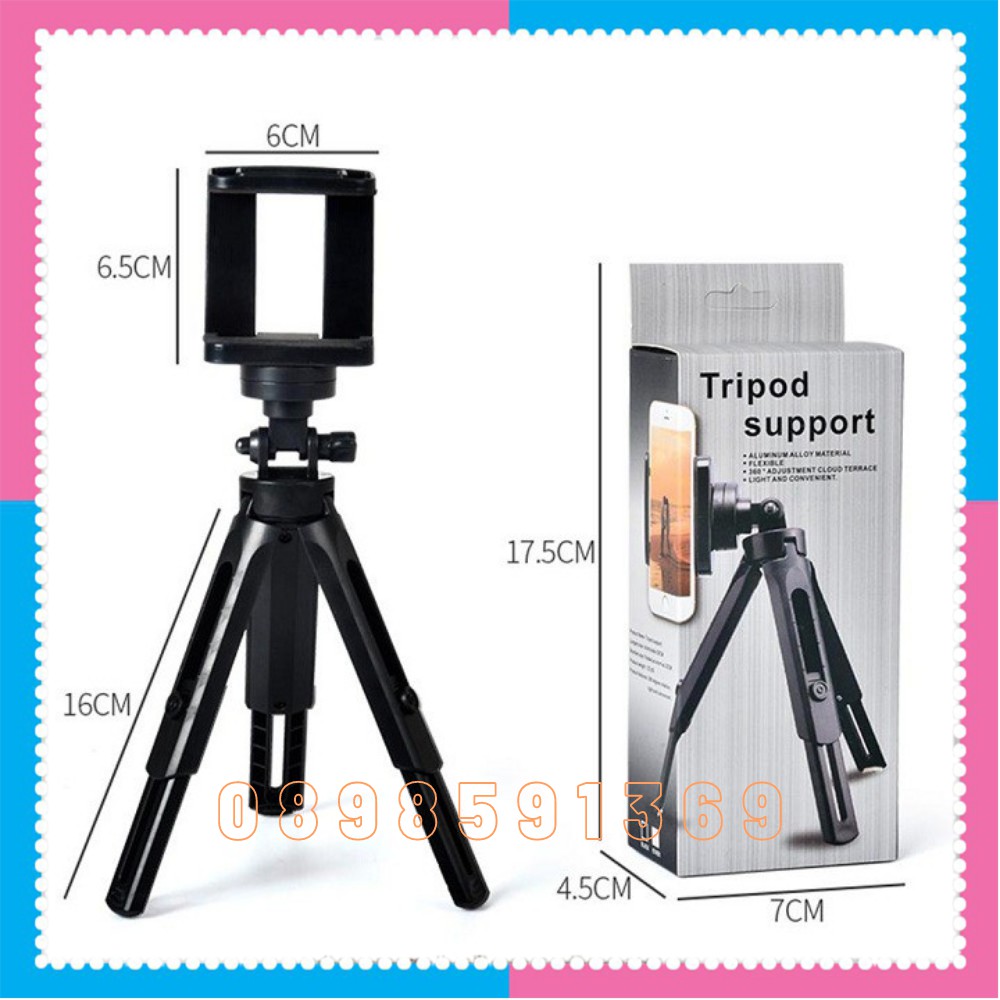 Chân Kẹp Điện Thoại Tripod Mini 3 chân (Kèm Đầu Kẹp) | BigBuy360 - bigbuy360.vn