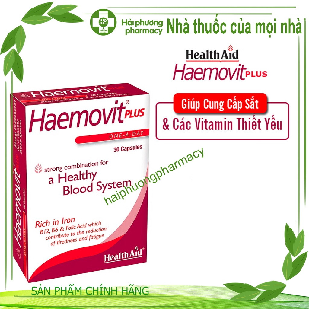 [CHÍNH HÃNG] HealthAid haemovit plus giúp cung cấp sắt và các vitamin thiết yếu