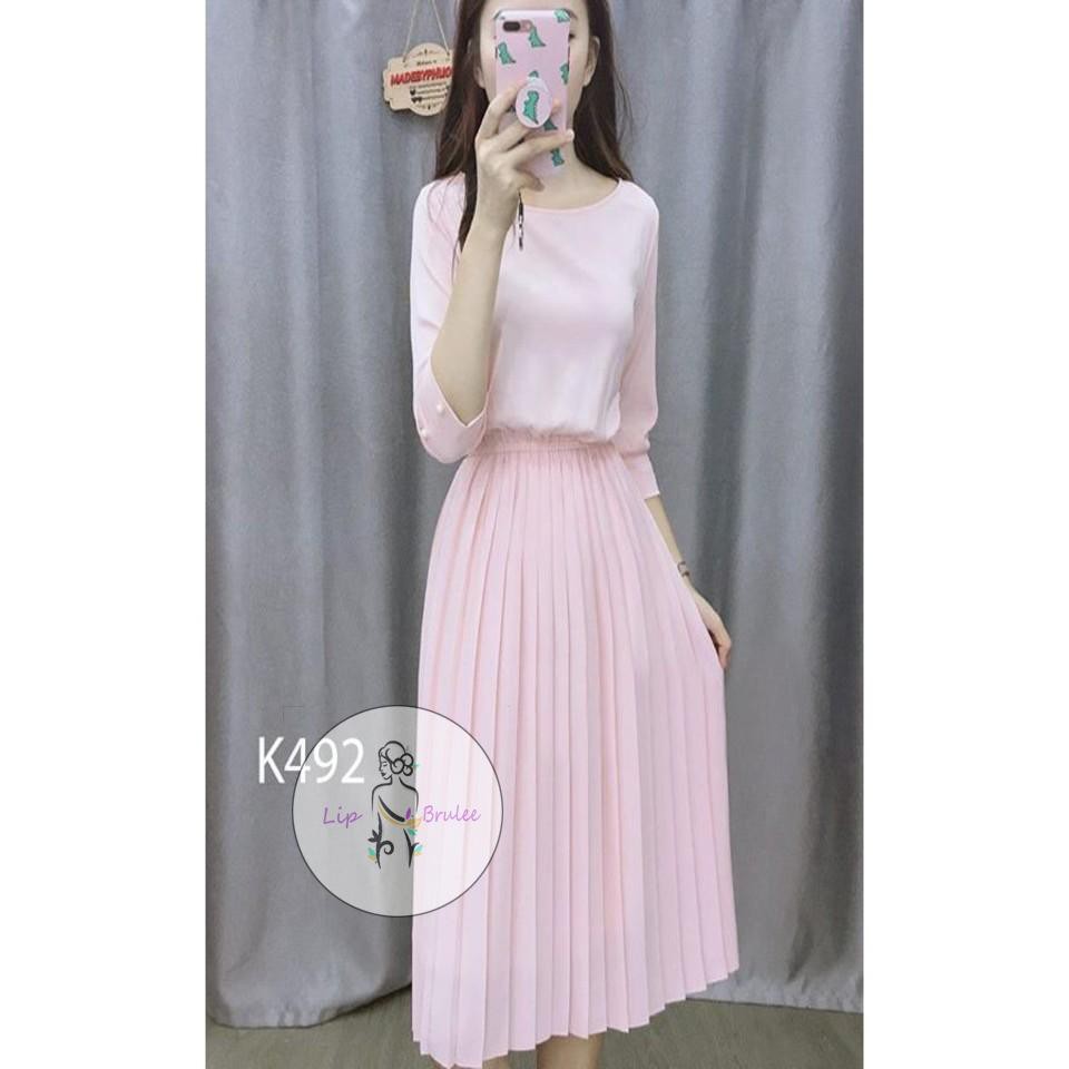 ĐẦM XẾP LY CAO CẤP K491 , K492 -Shop Brulee (Hàng may thiết kế ,ảnh thật shop tự chụp)