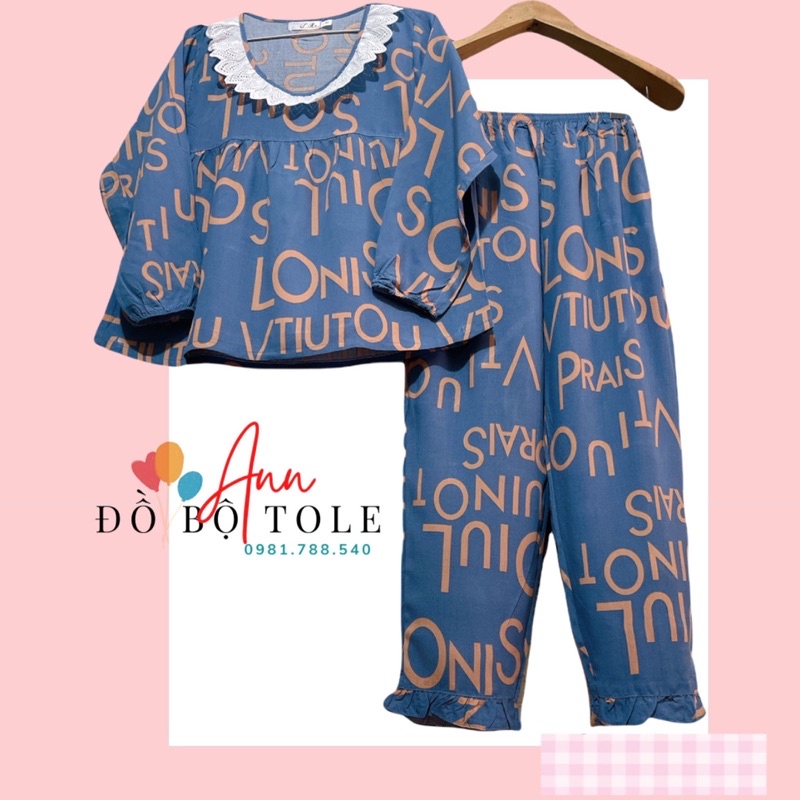 [ Ann- ĐỒ BỘ TOLE ] Tay dài quần dài cô tròn phối ren bbd ( 45-65kg ) | BigBuy360 - bigbuy360.vn