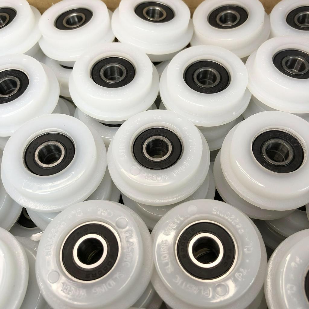 Bánh xe con lăn cửa lùa, cửa trượt dùng cho ray lùa âm phi 50mm D50T4Đ