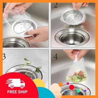 [FREE SHIP] Bộ 100 túi lưới lọc rác bồn rửa chén