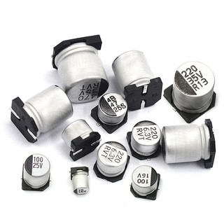 Set 20 tụ điện nhôm Smd 50v 1uf 2.2uf 3.3uf 4.7uf 10uf 22uf 33uf 47uf 100uf 220uf 330uf 470uf thiết kế chuyên dụng
