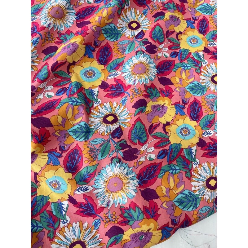 Vải thô cotton hoa hướng dương hoạt hình