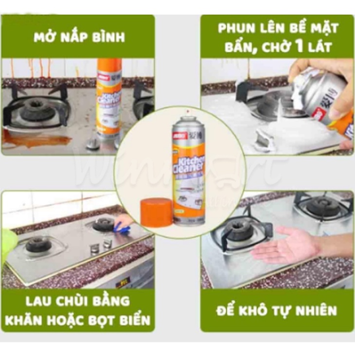 Bình xịt tẩy rửa bếp, máy hút mùi, lò nướng AIBO chính hãng hiệu năng vượt trội