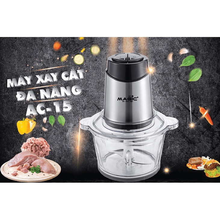 Máy xay thịt cối thủy tinh 2L Magic Eco AC-15   - Công suất 300W