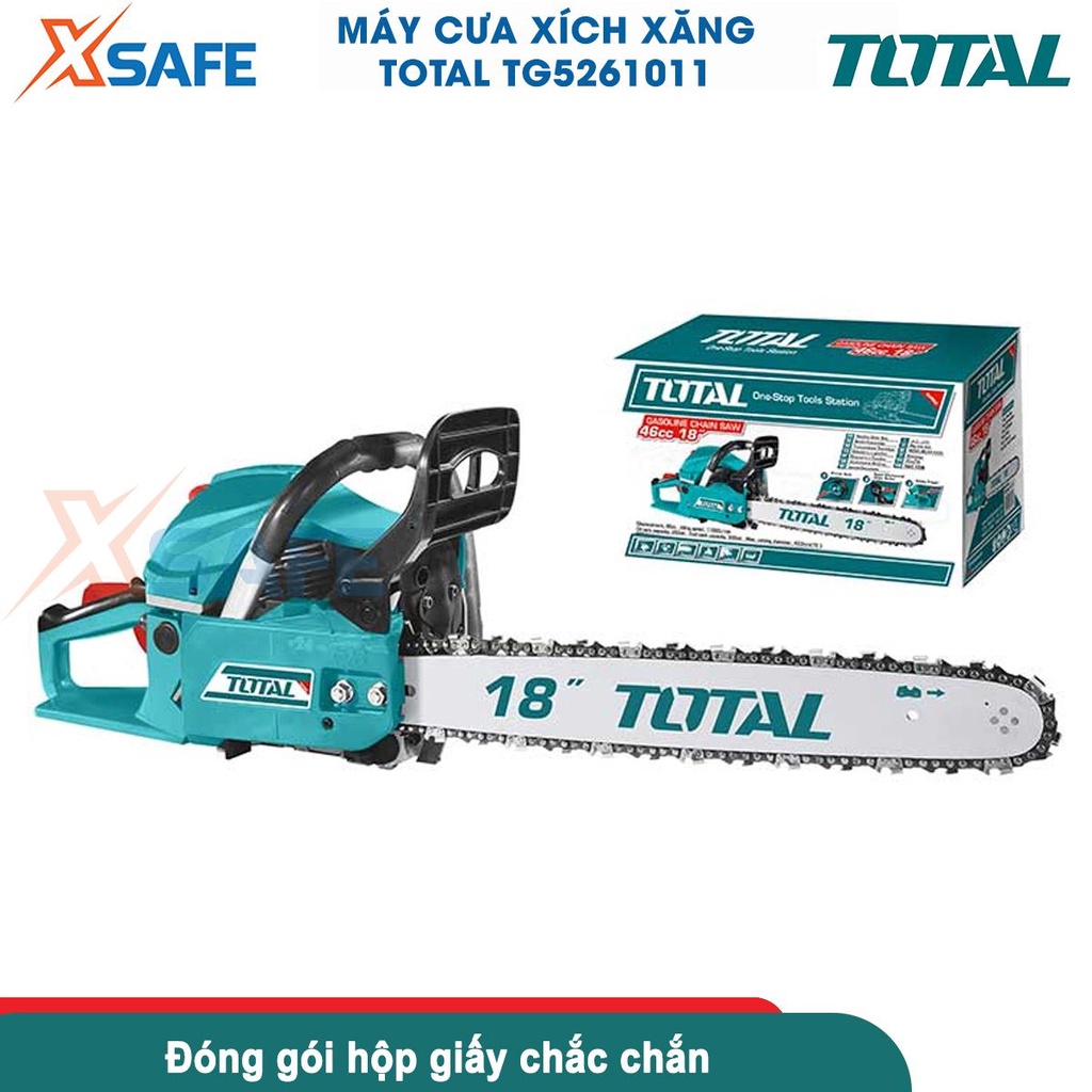 Máy cưa xích dùng xăng Total TG5261011 dung tích 25,4 cc, công suất 0,7KW/1.0HP [CHÍNH HÃNG][XSAFE]