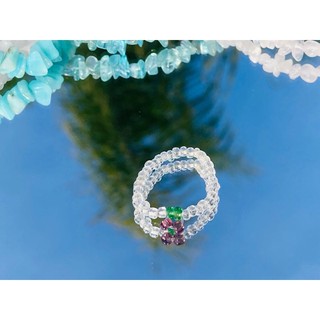 Nhẫn hạt cườm hình cherry handmade