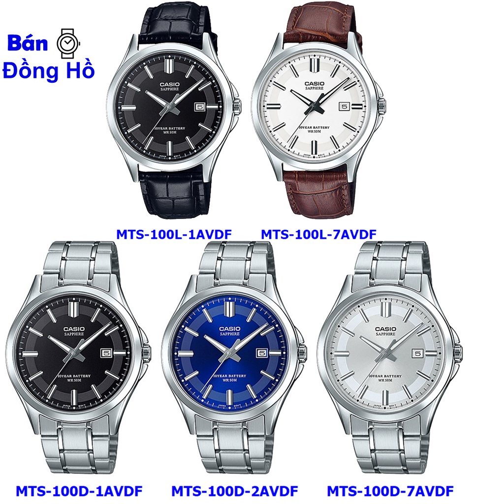 Đồng hồ nam Casio MTS-100 MTS-100D MTS-100Lchính hãng kính SAPPHIRE chống nước 50m | BigBuy360 - bigbuy360.vn