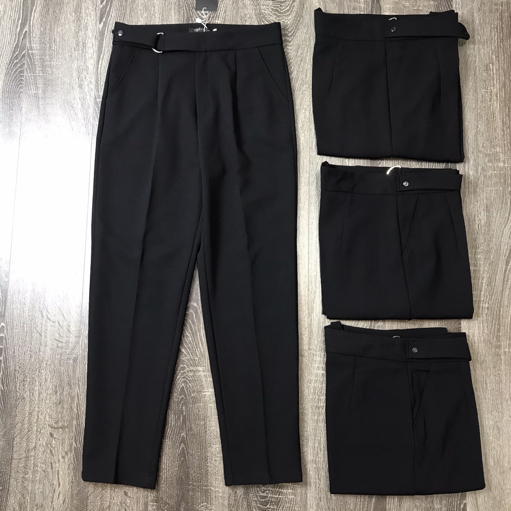 Quần baggy nữ lưng cao đai D cạp cao công sở Homieyl cao cấp chất vải đẹp, quần tây nữ lưng cao màu đen đi học đi làm