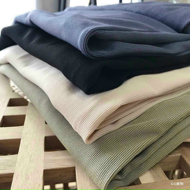 Quần dài ống suông chất len tăm mềm mịn phong cách Hàn Quốc