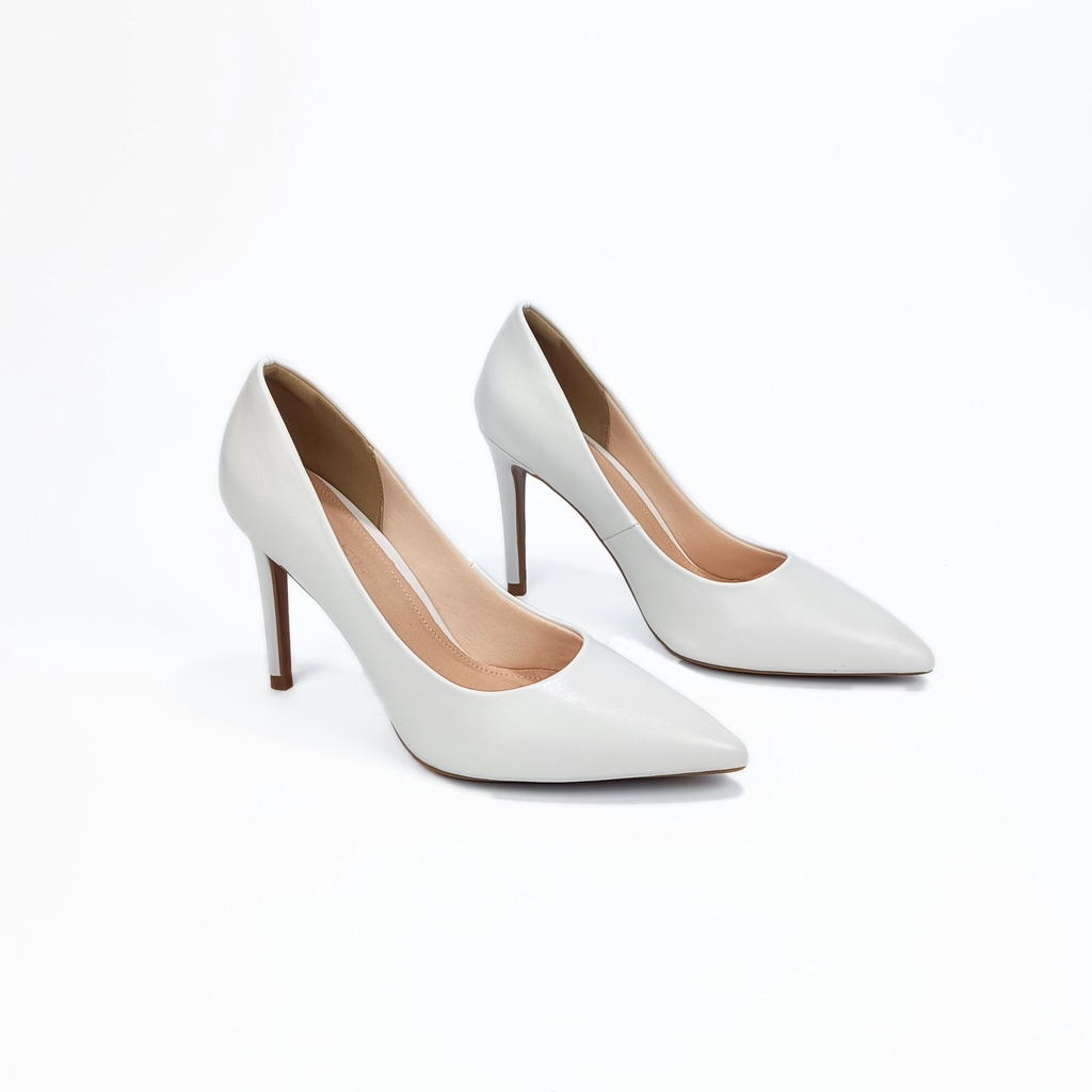 Giày cao gót mũi nhọn 10cm HADU G1012 - da mờ gót đũa cao 10cm bít mũi