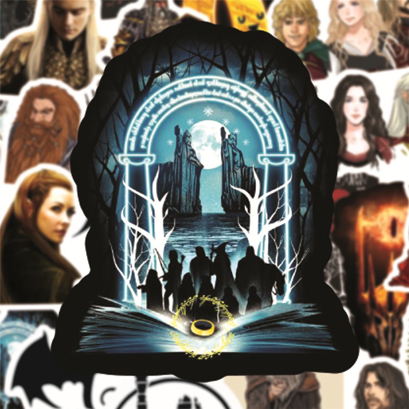 Set 50 miếng sticker The Hobbit dán trang trí chống thấm độc đáo