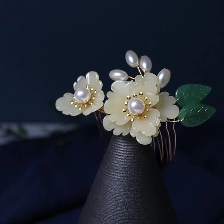 5 cánh hoa mẫu đơn 15*16mm nguyên liệu làm trâm làm trang sức cố trang cosplay cổ phục