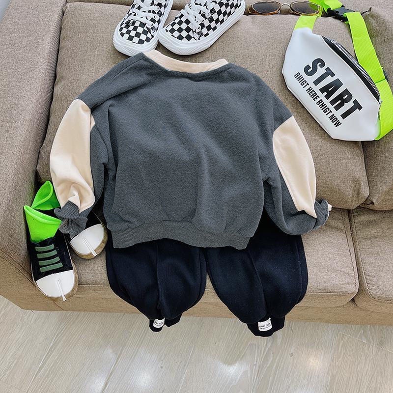 Set Đồ Thể Thao 2 Món Gồm Áo sweater Cổ Tròn Dáng Rộng Và Quần Legging Thời Trang Mùa Thu Mới Cho Bé Trai