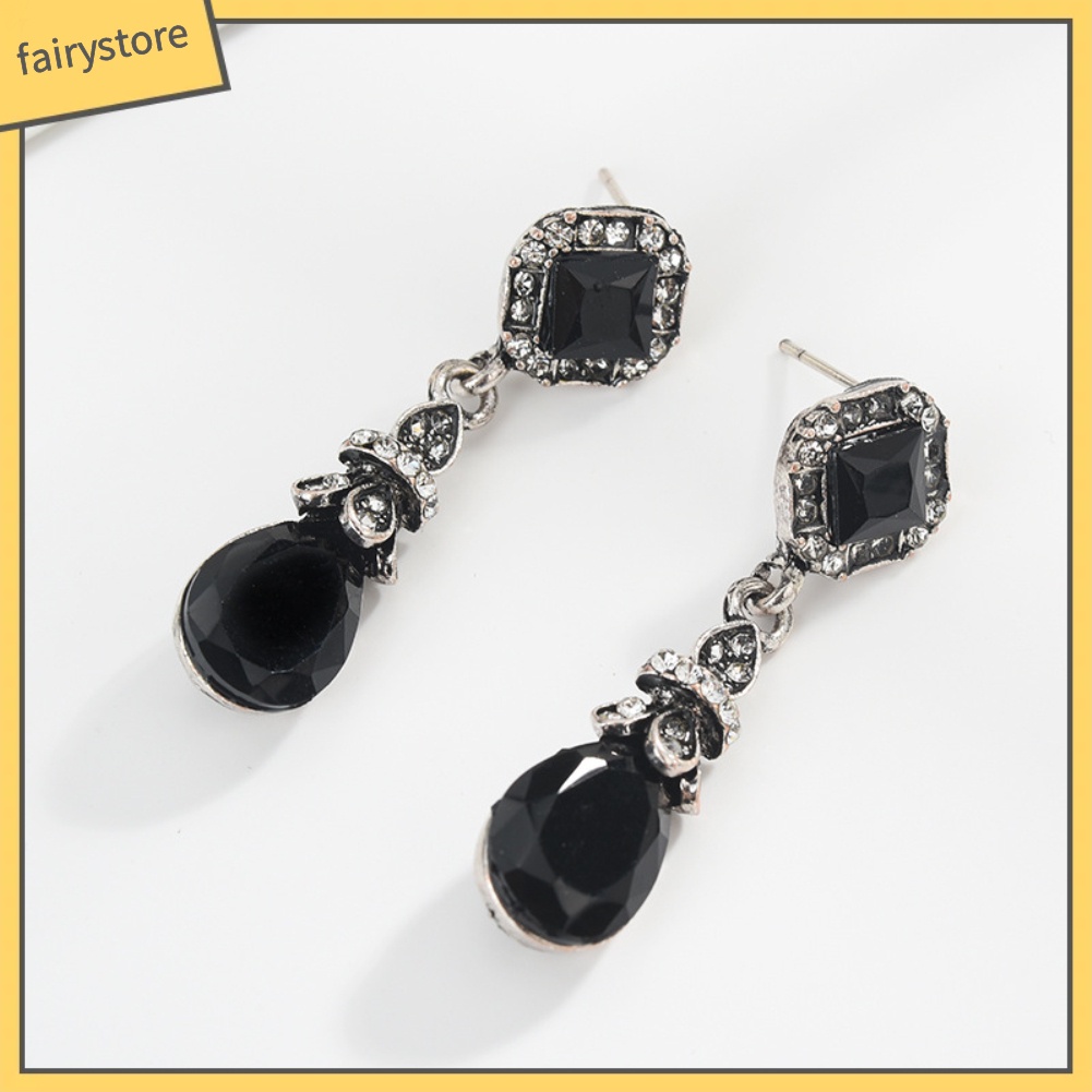 Khuyên tai dài đính đá phong cách cổ điển thanh lịch dành cho nữ