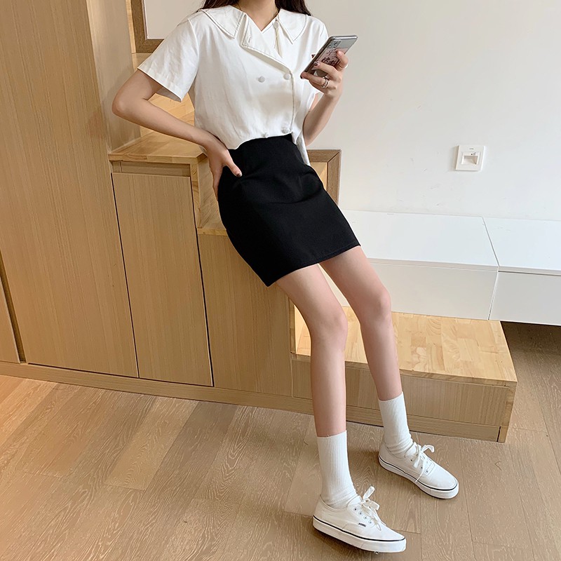 Chân váy chữ A lưng cao phong cách Hàn Quốc độc đáo | BigBuy360 - bigbuy360.vn