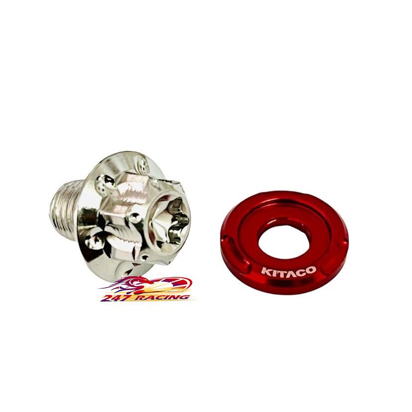 Ốc Chân Gương Kính Salaya Inox 304 tặng kèm Lông Đền Nhôm 10li ĐỎ Kitaco Siêu Rẻ Đẹp