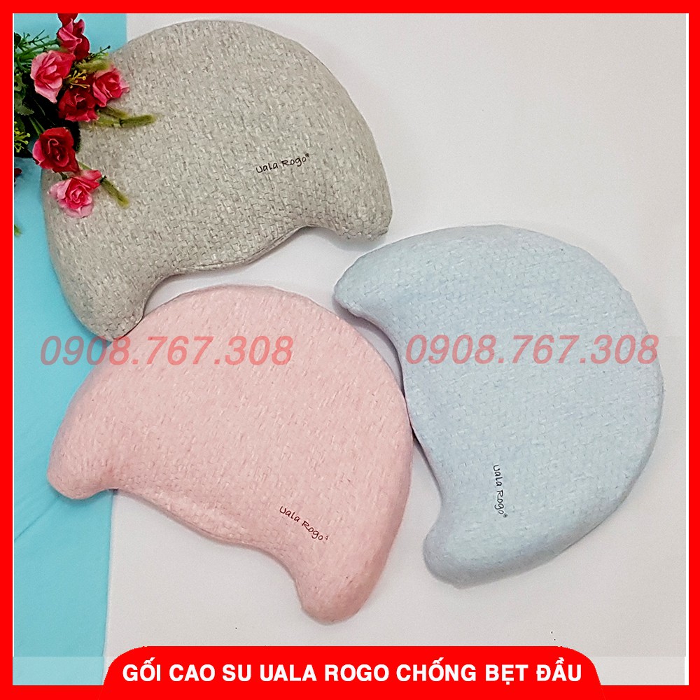 Gối Cao Su Chống Ngạt Uala &amp; Rogo Cho Bé Sơ Sinh - Gối Chống Bẹt Đầu Cho Bé - 8939001588830