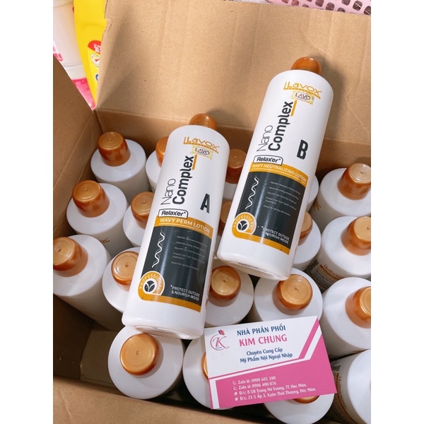 Combo 2 Chai Thuốc Uốn Nóng Và Dập Tóc Siêu Sóng Lavox Nano Complex 500ml x2