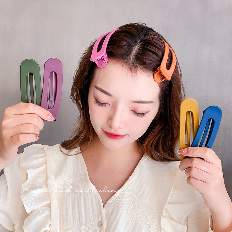 Kẹp Tóc Răng Lớn Bằng Acrylic Màu Trơn Thời Trang Hàn Quốc Cho Nữ