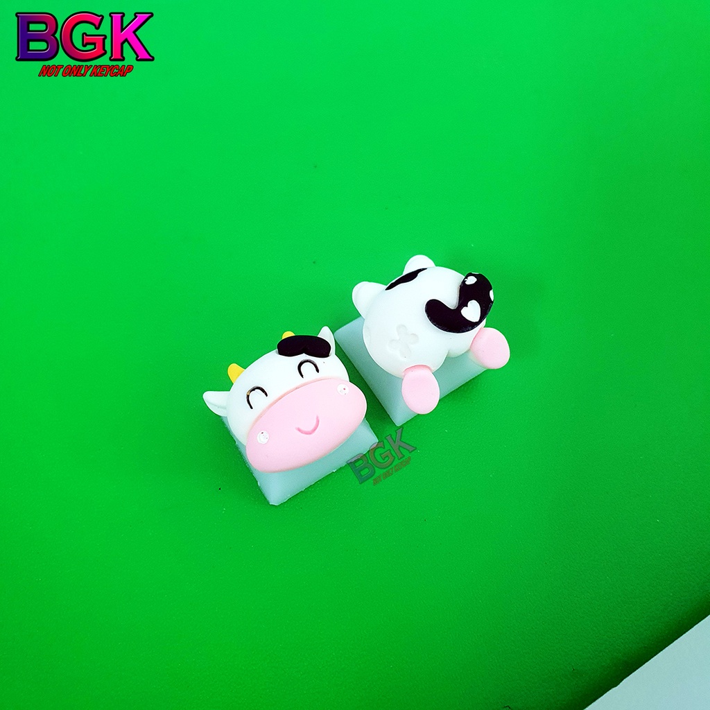 Bộ Keycap 2 Nút Đầu và Mông Mèo Bò Sữa cute