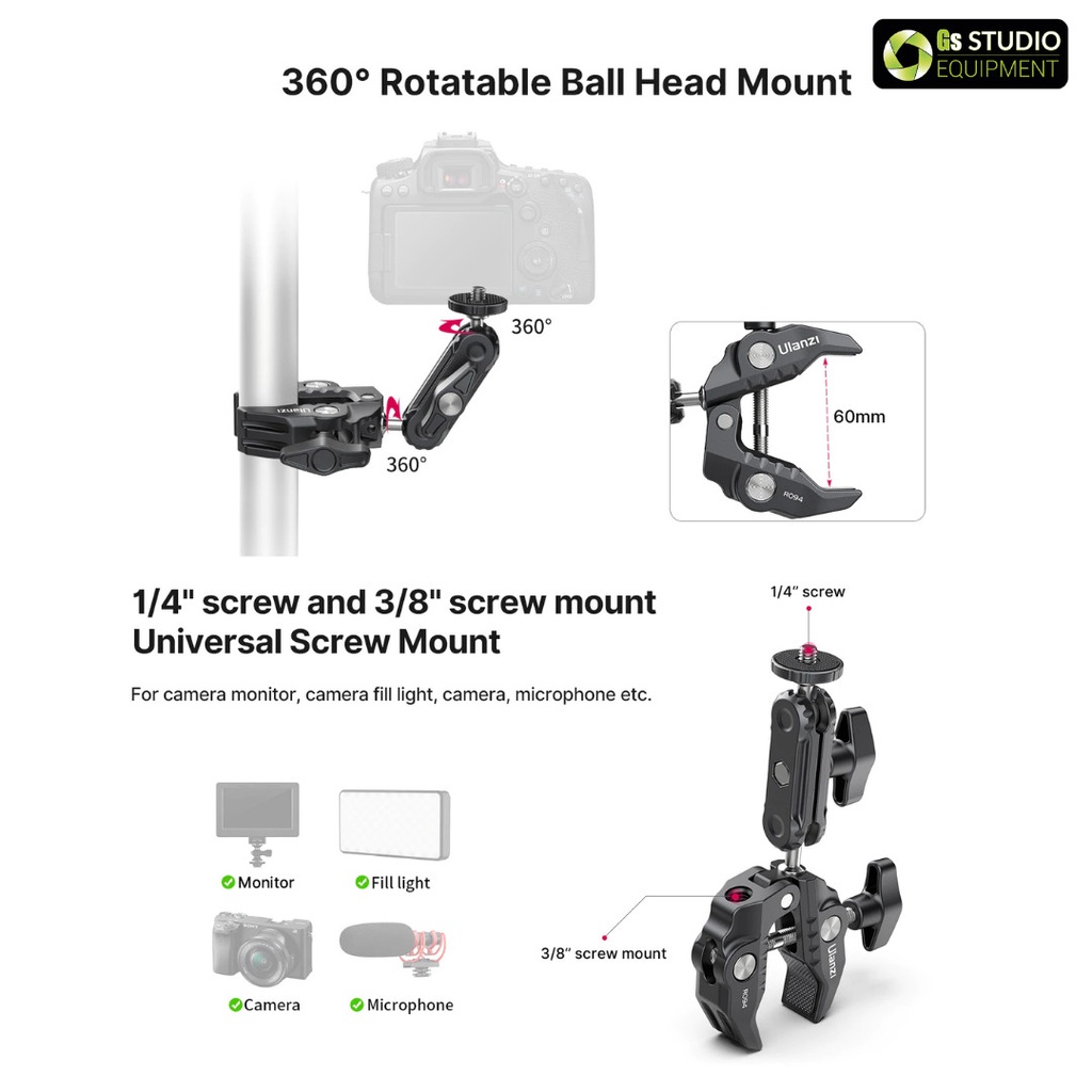 Kẹp kim loại đa năng Ulanzi R094