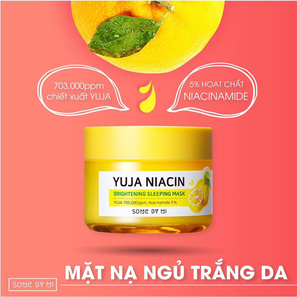 Mặt Nạ Ngủ Dưỡng Trắng Da Chiết Xuất Quả Thanh Yên Some By Mi Yuja Niacin 30 Days Miracle Brightening Sleeping Mask 60g