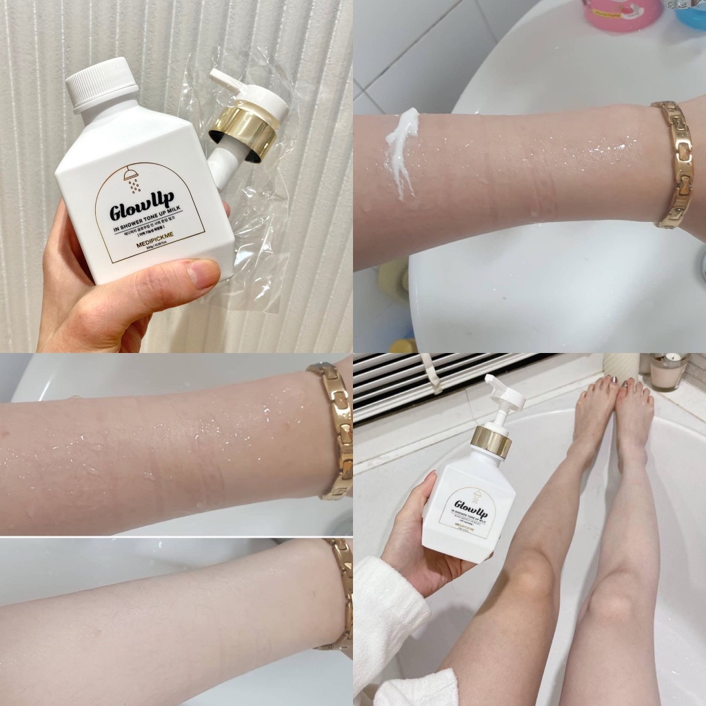 Sữa Tắm Truyền Trắng Da MEDIPICKME Glowup In Shower Tone Up Milk - An Toàn - Mùi Thơm Dễ Chịu - Bật Tông Tự Nhiên