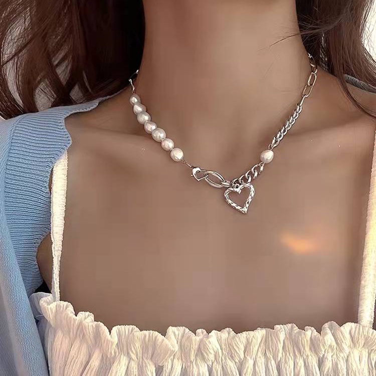 Vòng cổ DODDER nhiều lớp mặt hình trái tim và bướm thời trang cho nữ