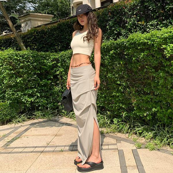 Chân Váy Xếp Ly Dáng Ôm Phong Cách Âu Mỹ Thời Trang Mùa Hè Quyến Rũ Cho Nữ