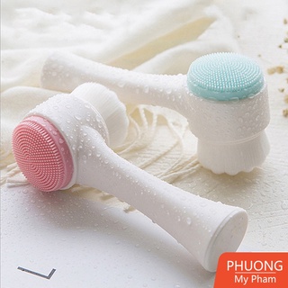 Dụng Cụ Cọ Rửa Mặt 2 Đầu Cầm Tay
