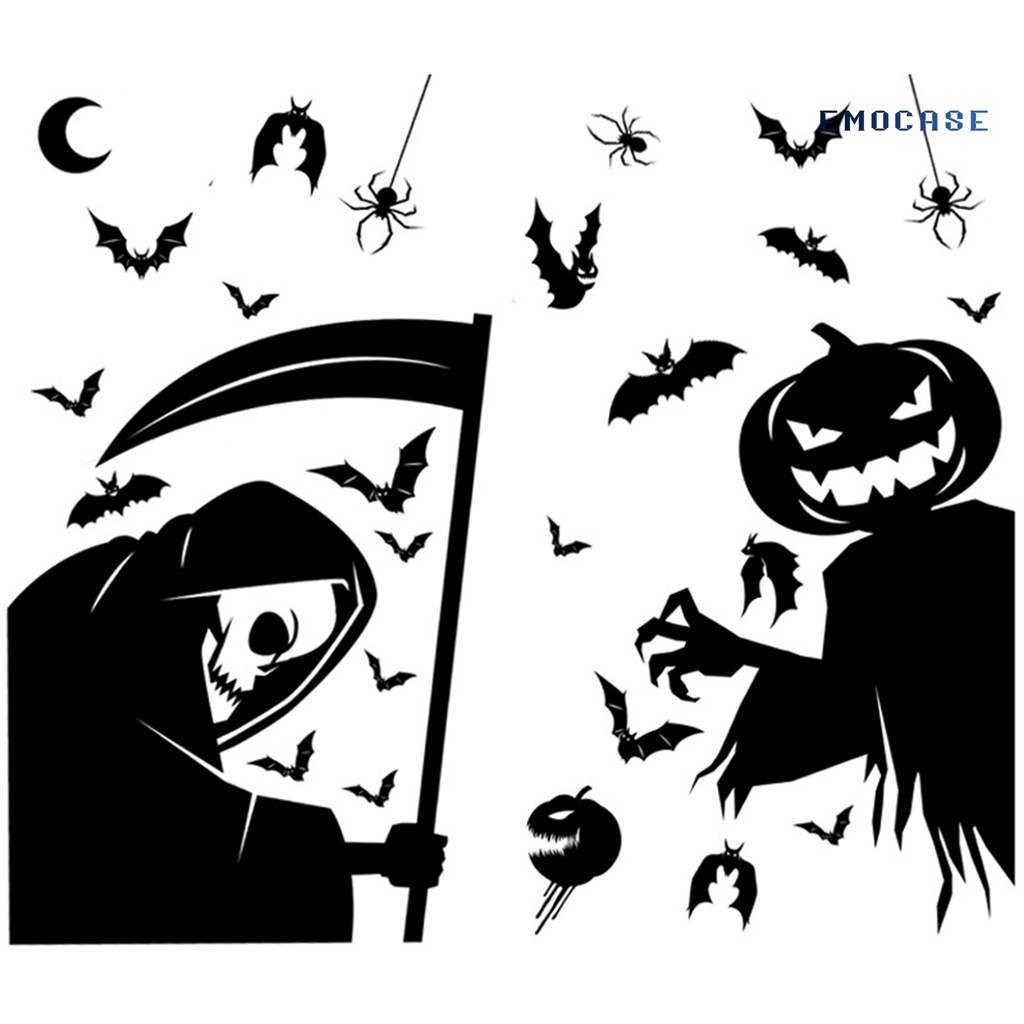 Đề Can Dán Tường / Kính Cửa Sổ Trang Trí Họa Tiết Halloween Chống Nước Có Thể Tháo Gỡ